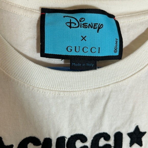 Gucci x Disney White Tee Donald Duck Rose Embroidery Large - Picture 4 of 7